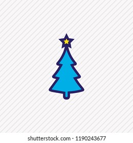 Vector illustration of christmas tree icon colored line. Beautiful celebrate element also can be used as fir tree icon element.