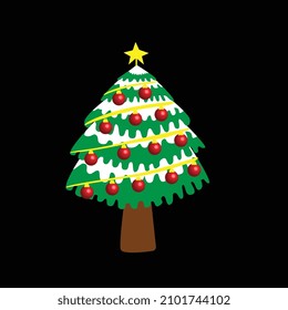 Vector illustration of Christmas tree icon