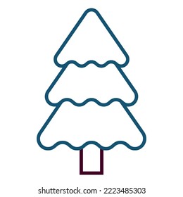 Vector illustration of a Christmas tree. icon. Line illustration