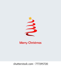 Vector illustration of Christmas tree isolated on color background
