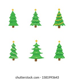 Vector Illustration of the Christmas Tree. Christmas Tree Logo. Emblem, Vector.  Perfect for Cards, Posters, logos and other graphics - EPS10