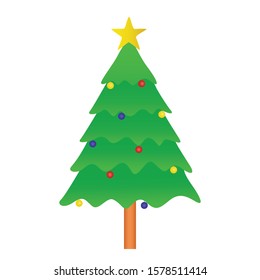 Vector illustration of Christmas tree on a transparent background