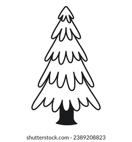 Ilustración vectorial del árbol de Navidad en fondo blanco