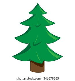 Ilustración vectorial de un árbol de navidad sobre un fondo blanco