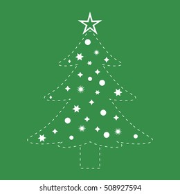 Vector illustration of a christmas tree on a free background