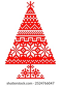 Ilustração vetorial de padrão de árvore de Natal, padrão ornamental, papel de parede de Natal, cortinas, bordado, fundo, várias impressões de Natal, alta resolução.