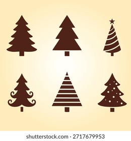 
vector illustration christmas tree silhouette