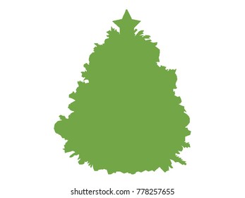 Vector illustration of a Christmas Tree Silhouette 