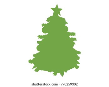 Vector illustration of a Christmas Tree Silhouette