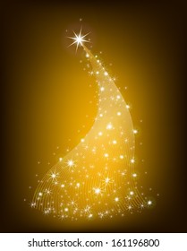 Vector illustration of Christmas tree with stars