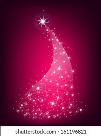 Vector illustration of Christmas tree with stars