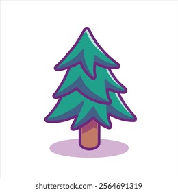 Vector illustration of a Christmas tree. This image is great for stickers or t-shirt designs.