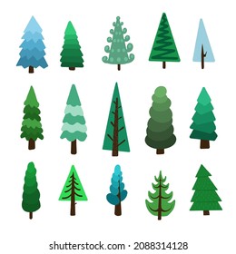 vector illustration of christmas trees 