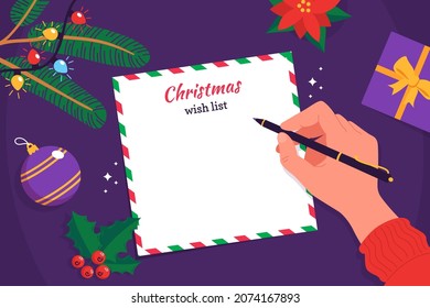Christmas Wish List Vector Art & Graphics