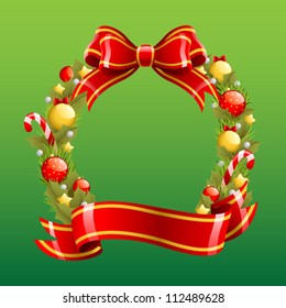 A vector illustration of a Christmas wreath