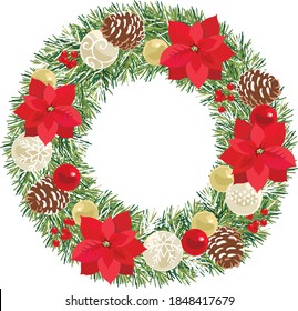 Vector illustration of Christmas wreath