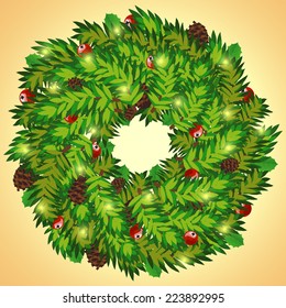 Vector illustration of Christmas wreath