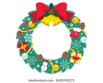 Vector illustration of Christmas wreath