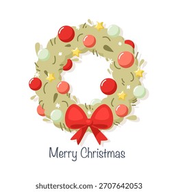 vector illustration of a Christmas wreath