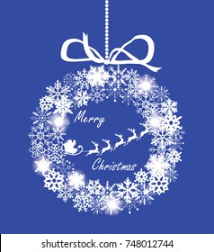 vector illustration of Christmas wreath background with Santa Claus
