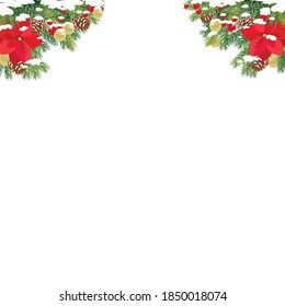 Vector illustration of Christmas wreath frame background