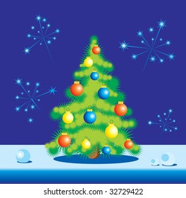 Vector illustration of a christmass fir tree.