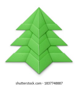 Vector illustration of Christmass tree made from folded paper.