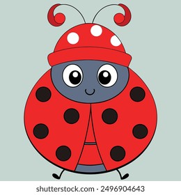 Vector Illustration of a Christmas-Style Ladybug in Illustrator