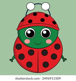 Vector Illustration of a Christmas-Style Ladybug in Illustrator