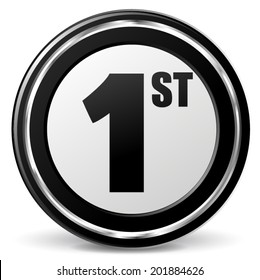 Vector illustration of chrome and black first icon