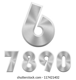 Vector Illustration Of Chromium Metallic Numbers. Part 2.