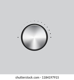 Vector illustration of chromium volume knob