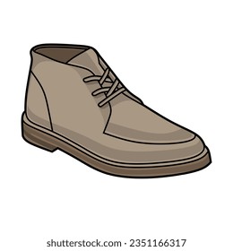 Vector Illustration of Chukka Shoe with White Background