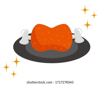 Ilustración vectorial de un trozo de carne . 
