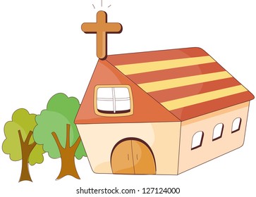 A vector illustration of church