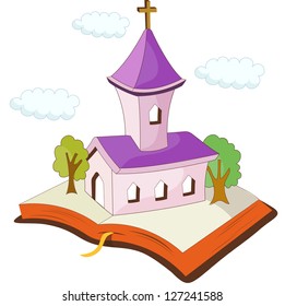 A vector illustration of a church
