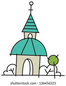 Ilustración vectorial de una iglesia