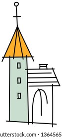 Vector illustration of a church