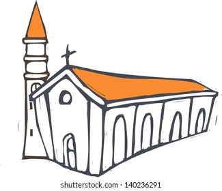 Ilustración vectorial de una iglesia