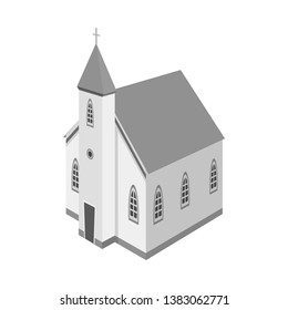 Vector illustration of church and catholic icon. Collection of church and steeple stock symbol for web.