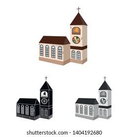 Vector illustration of church and catholic icon. Collection of church and religion vector icon for stock.
