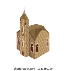 Vector illustration of church and catholic logo. Collection of church and medieval stock vector illustration.