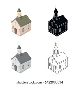 Vector illustration of church and christian icon. Set of church and steeple stock vector illustration.