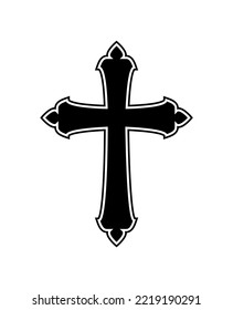 vector illustration of a church cross symbol on white background