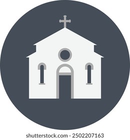 Ilustración vectorial de una iglesia. Icono de diseño plano.