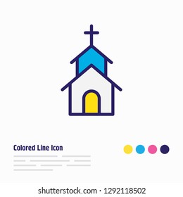 Vector illustration of church icon colored line. Beautiful public element also can be used as chapel icon element.