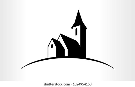 Vector Logo Illustration Church Stock Vector (Royalty Free) 490400803 ...