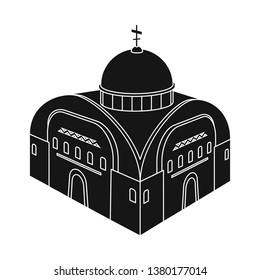 Vector illustration of church and orthodox icon. Set of church and chapel stock symbol for web.