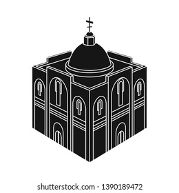 Vector illustration of church and orthodox logo. Set of church and christmas stock vector illustration.