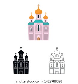 Vector illustration of church and orthodox symbol. Set of church and christmas stock symbol for web.